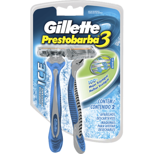 Aparelho Descartável para Barbear Gillette Prestobarba3 Fresh 2 Unidades