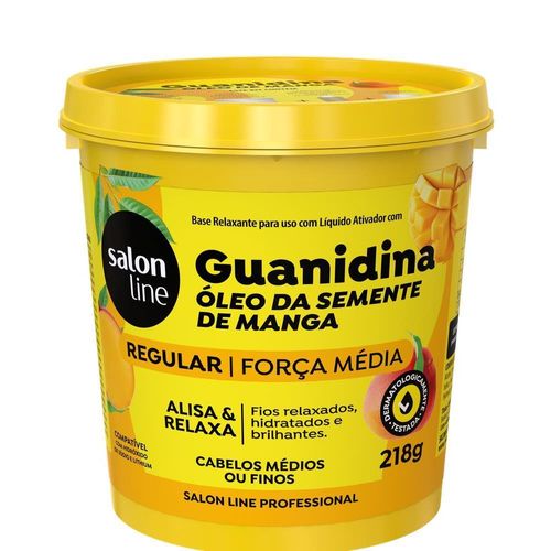 Base Relaxante Alisante Regular com Óleo de Semente de Manga Salon Line Guanidina Professional Pote 218g