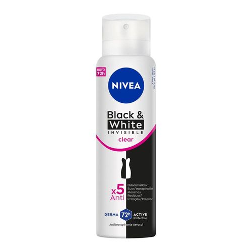 Desodorante Antitranspirante Aerossol Nivea Invisible Black & White Clear 150ml