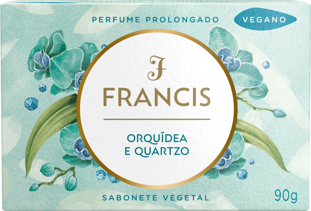 Sabonete em Barra Vegetal Orquídea e Quartzo Francis Caixa 90g