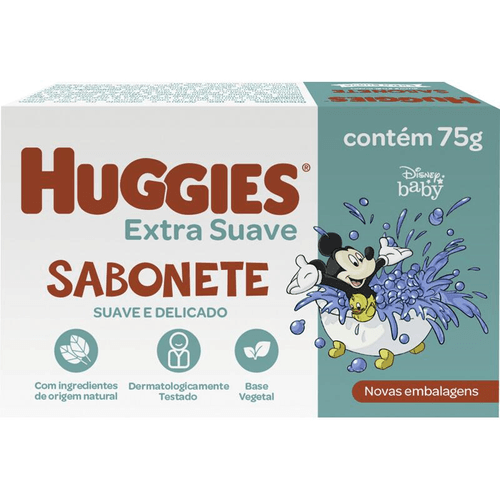 Sabonete em Barra Extra Suave Disney Baby Huggies Caixa 75g