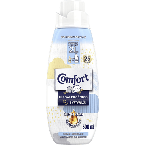 Amaciante de Roupa Concentrado Óleo de Argan Puro Cuidado Comfort Frasco 500ml