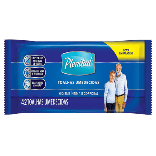 Toalha Umedecida Suave para Adulto Plenitud Pacote 42 Unidades