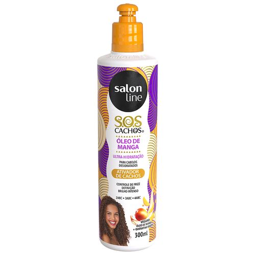 Ativador De Cachos Tradicional Salon Line S.o.s Cachos Óleo De Manga Frasco 300ml