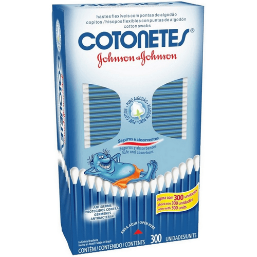 Hastes Flexíveis Cotonetes Caixa 300 Unidades