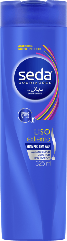 Shampoo com Pantenol, Óleo de Jojoba e Arroz Preto Seda Liso Extremo Frasco 325ml