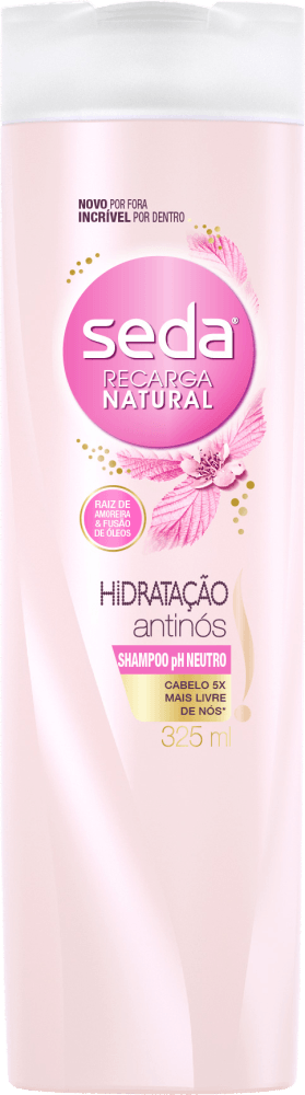 Shampoo Frutas Vermelhas & Gengibre Hidratação Antinós Seda Joias da Natureza Frasco 325ml
