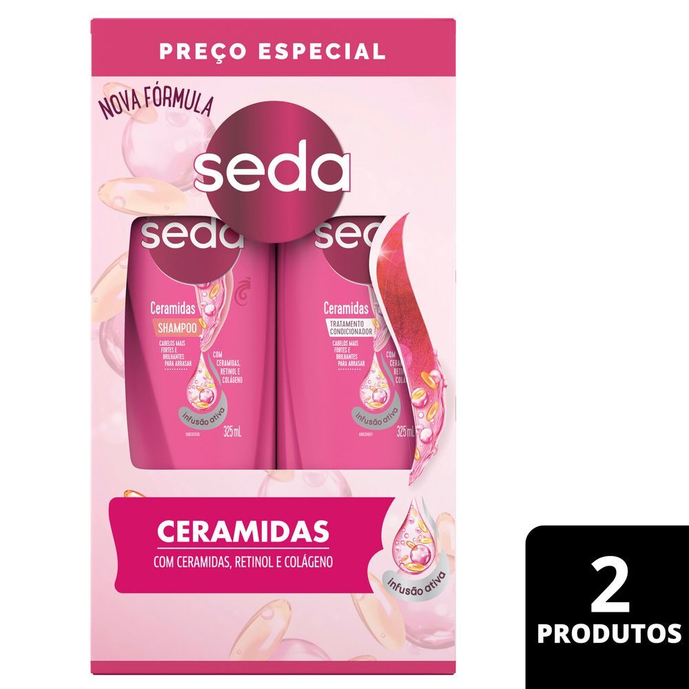 Kit Shampoo + Condicionador com Retinol e Colágeno Seda Ceramidas
