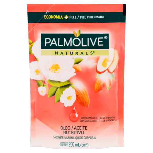 Sabonete Líquido Óleo Nutritivo com Camélia & Óleo de Amêndoas Palmolive Naturals 200ml Refil
