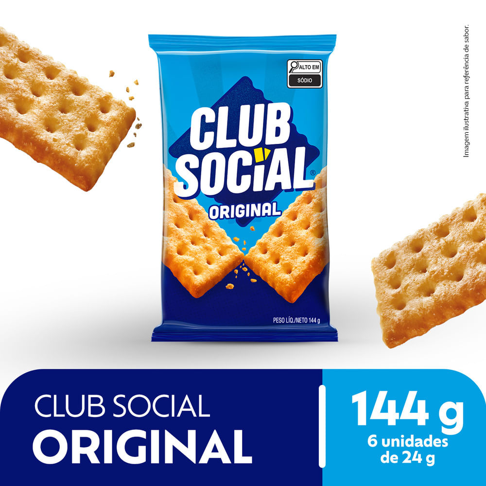 Biscoito Salgado Club Social original multipack 144g