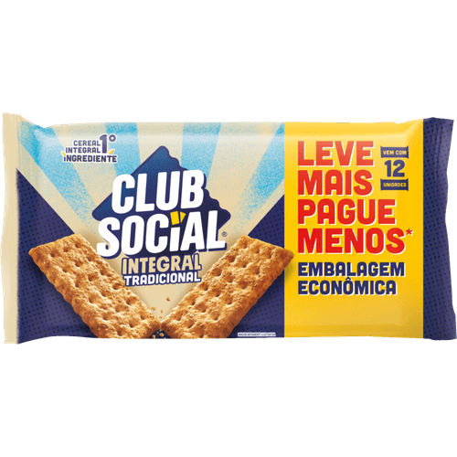 Biscoito Salgado Club Social integral embalagem econômica 288g