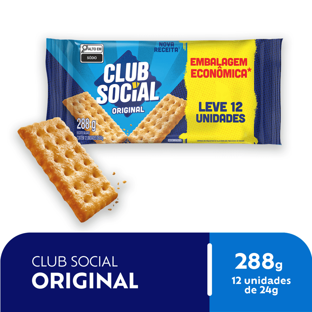 Biscoito Salgado Club Social Original - Embalagem Econômica 288g