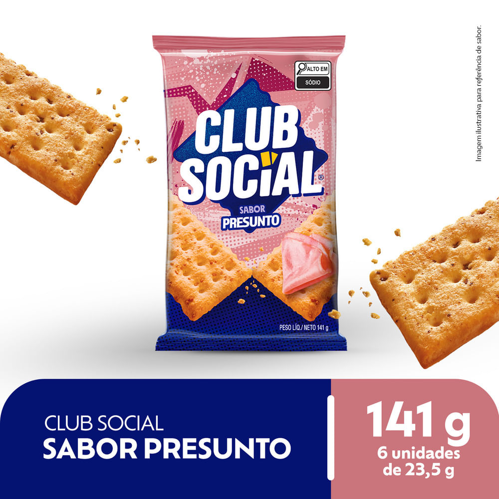Biscoito Salgado Club Social presunto multipack 141g