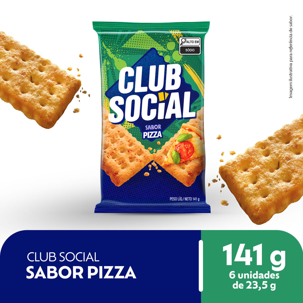 Biscoito Salgado Club Social pizza multipack 141g