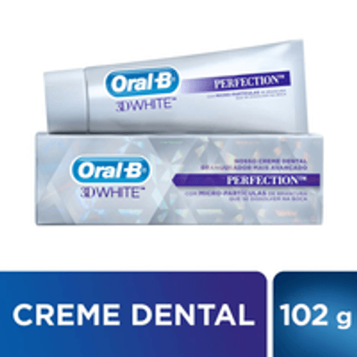 Creme Dental com Flúor Crystal Mint Oral-B 3D White Perfection Caixa 102g