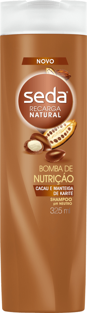 Shampoo Abacate e Karité Nutrição Intensa Seda Joias da Natureza Frasco 325ml