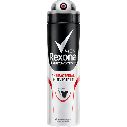 Antitranspirante Aerossol Antibacterial e Invisible 72h Rexona Men 150ml Spray