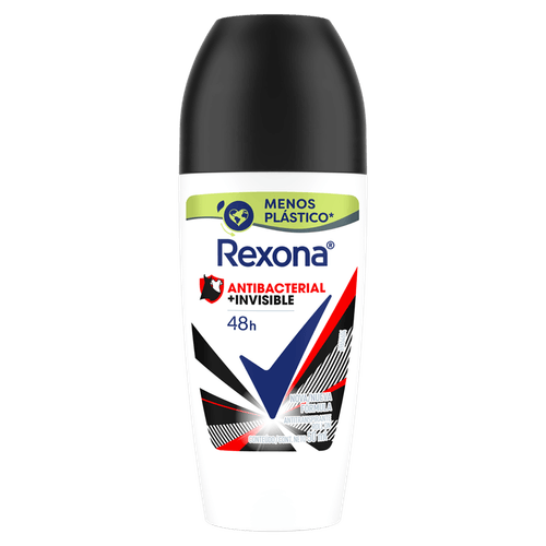 Antitranspirante Roll-On Antibacterial e Invisible 48h Rexona 50ml