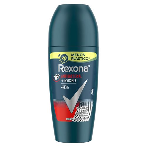 Antitranspirante Roll-On Antibacterial e Invisible 48h Rexona Men 50ml