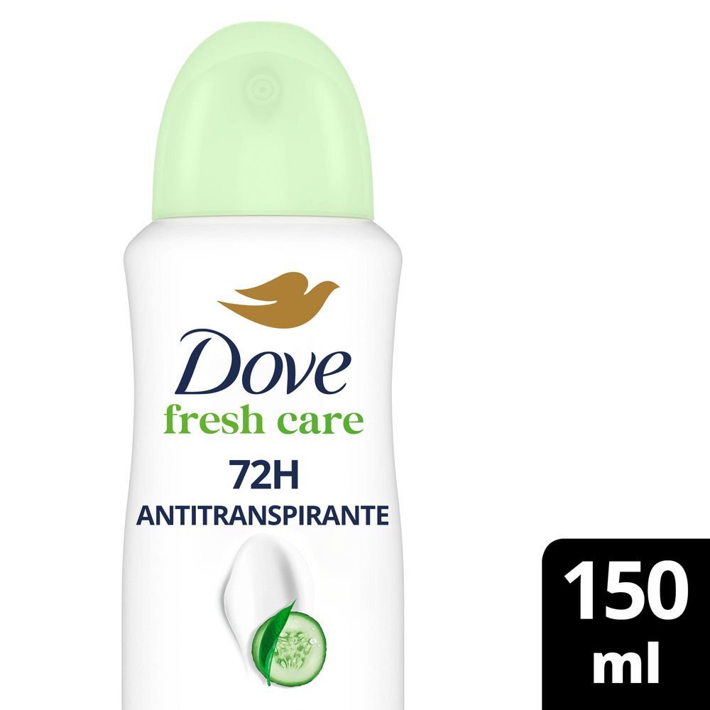 Antitranspirante Aerossol Pepino e Chá Verde 72h Dove Go Fresh 150ml Spray