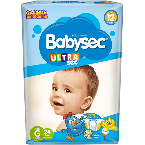 Fralda Descartável Babysec Ultra Sec G 8,5 a 12kg Pacote 22 Unidades