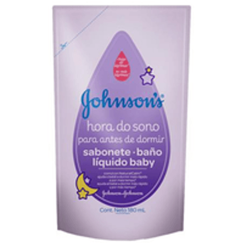 Sabonete Bebê Líquido Johnson's Hora do Sono Sachê 180ml Refil Embalagem Econômica