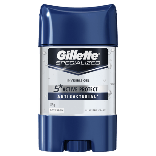 Antitranspirante Gel Invisible Antibacterial 5 Active Protect+ Gillette Specialized 82g