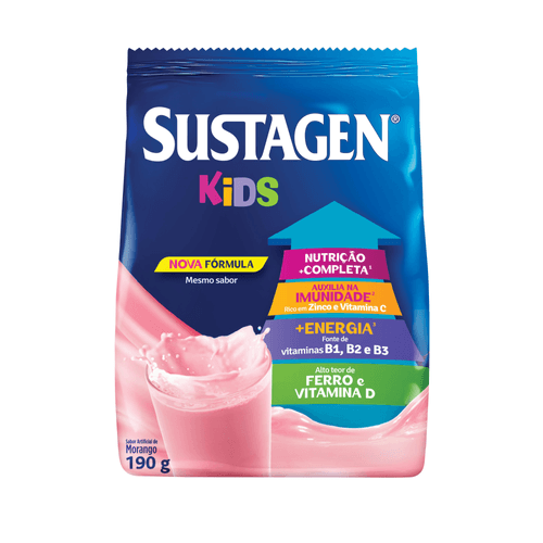 Complemento Alimentar Sustagen Kids Sabor Morango - Sachê 190g