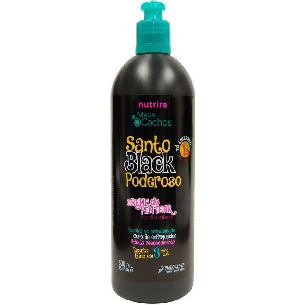 Creme Para Pentear Novex Meus Cachos Santo Black Poderoso Frasco 500ml