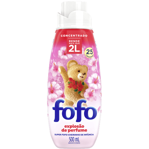Amaciante de Roupa Concentrado Cheirinho de Infância Explosão de Perfume Fofo Frasco 500ml