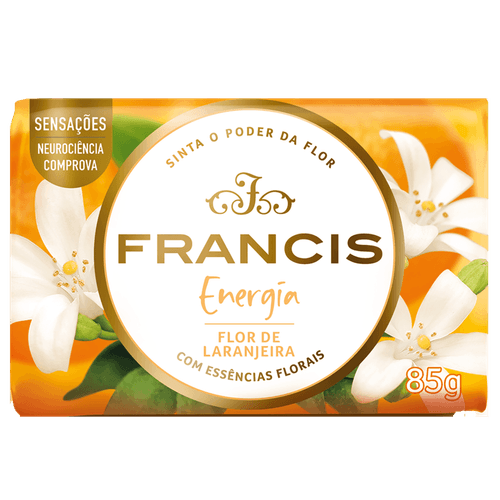 Sabonete em Barra com Essências Florais Flor de Laranjeira Francis Energia Envoltório 85g