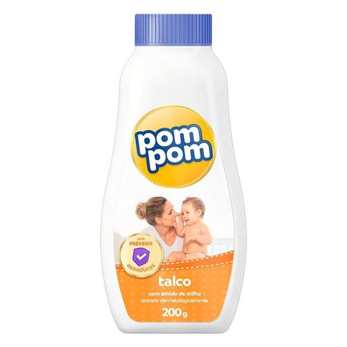 Talco com Amido de Milho Pom Pom Frasco 200g