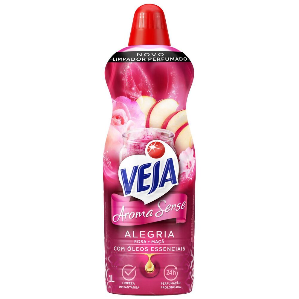 Limpador Perfumado Veja Aroma Sense Alegria 1L com óleos essenciais