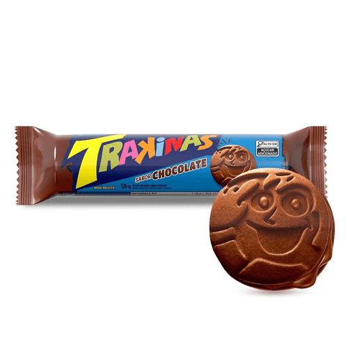 Biscoito Recheado Trakinas Chocolate 126g
