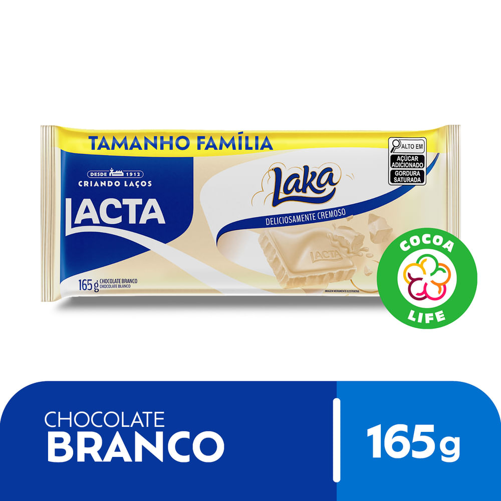 Chocolate Branco Lacta Laka Pacote 165g Tamanho Família