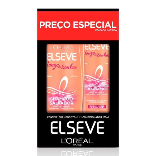 Kit Shampoo 375ml + Condicionador 170ml Loréal Paris Elseve Longo Dos Sonhos