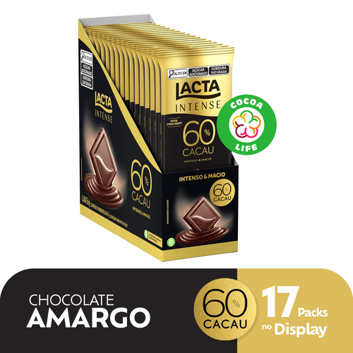 Chocolate Lacta Intense Amargo 60% Cacau Original 85g