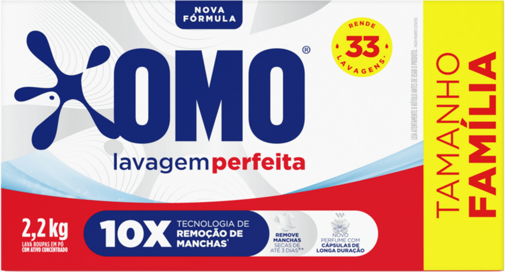 Lava-Roupas em Pó Omo Lavagem Perfeita Caixa 2,2kg Tamanho Família