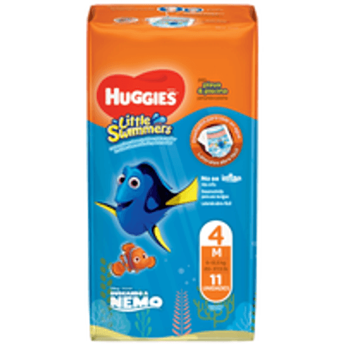 Fralda Descartável Infantil Praia & Piscina Huggies Little Swimmers M 9 a 12,5kg Pacote 11 Unidades
