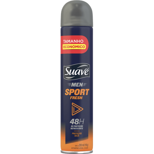 Antitranspirante Aerossol Sport Fresh 48h de Proteção Seca Suave Men 200ml Spray Leve Mais Pague Menos