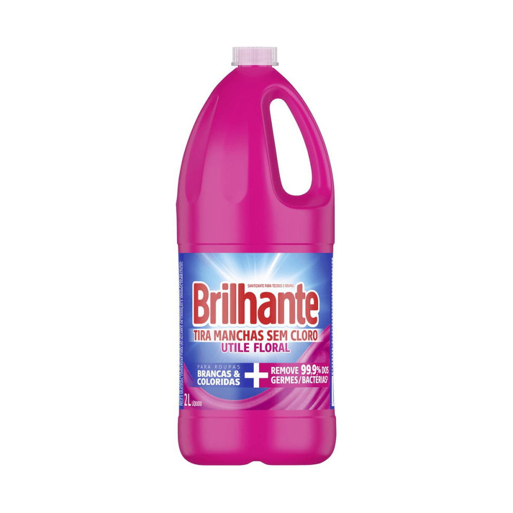 Tira-Manchas Líquido Roupas Brancas e Coloridas Floral Brilhante Utile Frasco 2l