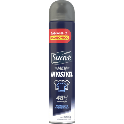 Desodorante Aerosol Suave Suave Invisible 48 horas de proteção 200 ML