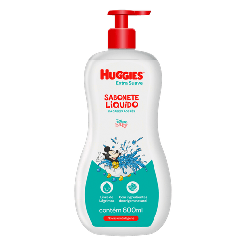 Sabonete Líquido da Cabeça aos Pés Extra Suave Disney Baby Huggies Frasco 600ml