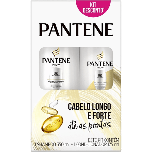 Kit Shampoo 350ml + Condicionador 175ml Pantene Pro-V Liso Extremo