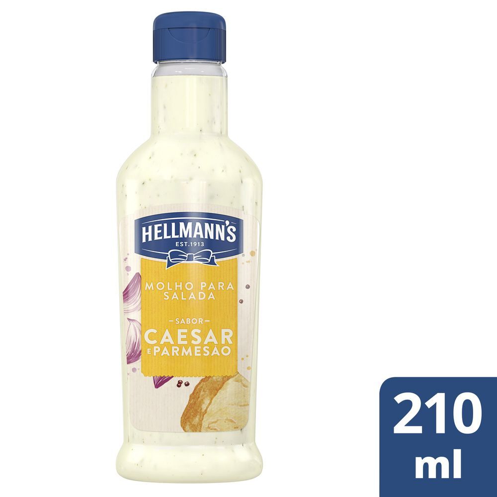 Molho para Salada Caesar com Cebola, Alho e Especiarias Queijo Parmesão Hellmanns Squeeze 210ml
