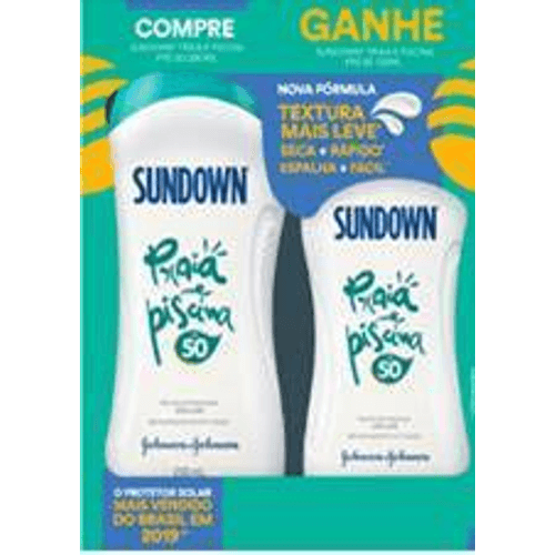 Kit Protetor Solar FPS 50 Sundown Praia e Piscina 200ml Grátis Praia e Piscina 120ml
