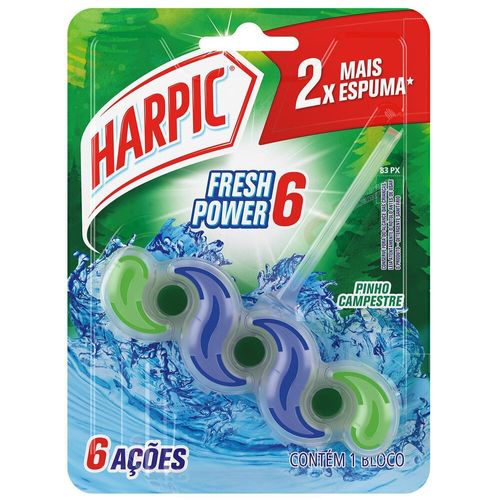 Harpic Fresh Power 6 Desodorizador Sanitário em Bloco Pinho