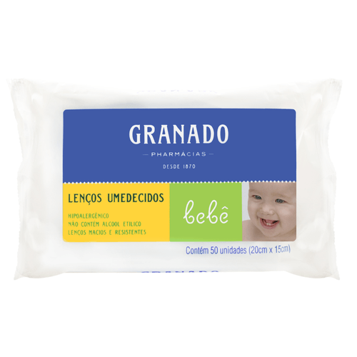 Lenço Umedecido Macio Granado Bebê Pacote 50 Unidades