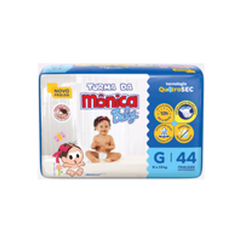 Fralda Descartável Turma da Mônica Baby G 7 a 11kg Pacote 44 Unidades