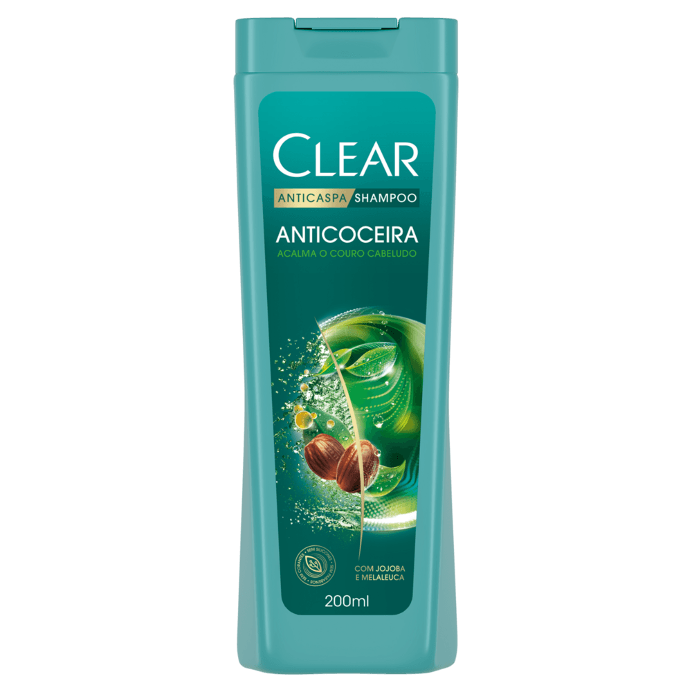 Shampoo Anticaspa com Jojoba e Melaleuca Clear Botanique Anticoceira Frasco 200ml